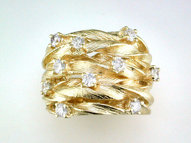 EFFY 14K YELLOW GOLD DIAMOND RING SIZE 9