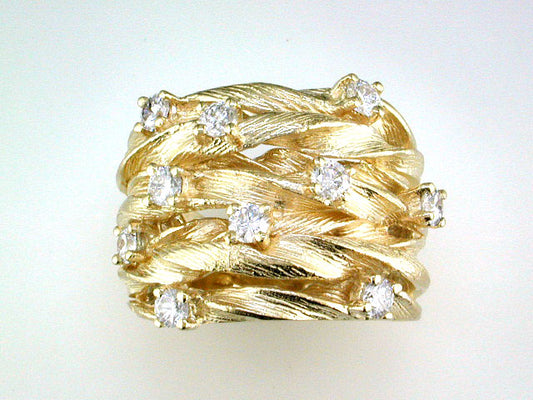 EFFY 14K YELLOW GOLD DIAMOND RING SIZE 9