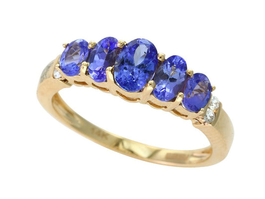 EFFY 14K YELLOW GOLD DIAMOND,TANZANITE RING