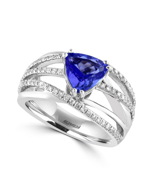 Effy 14K White Gold Diamond,Tanzanite Ring