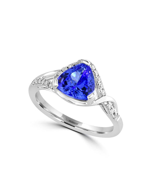 EFFY 14K WHITE GOLD DIAMOND,TANZANITE RING