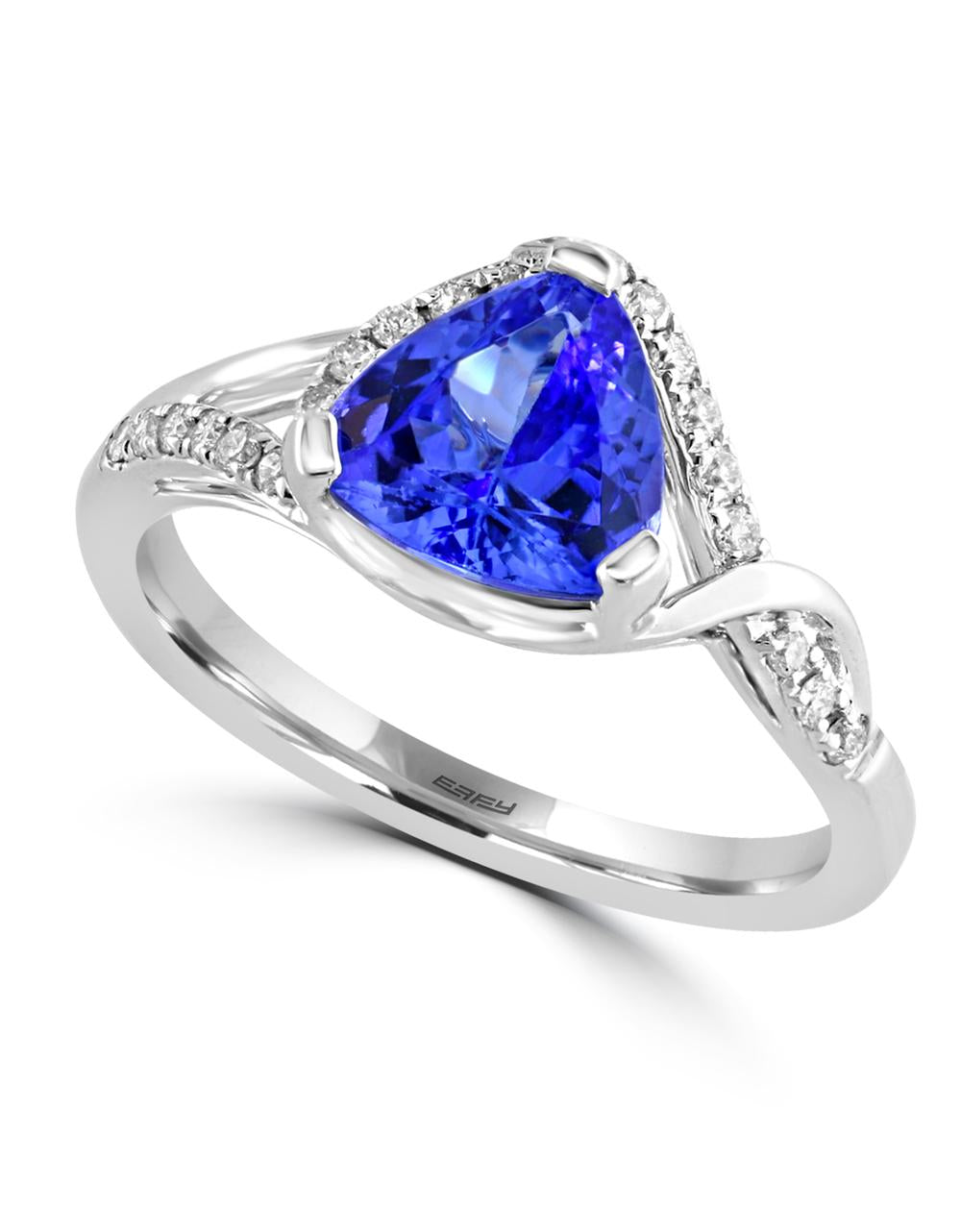 EFFY 14K WHITE GOLD DIAMOND,TANZANITE RING