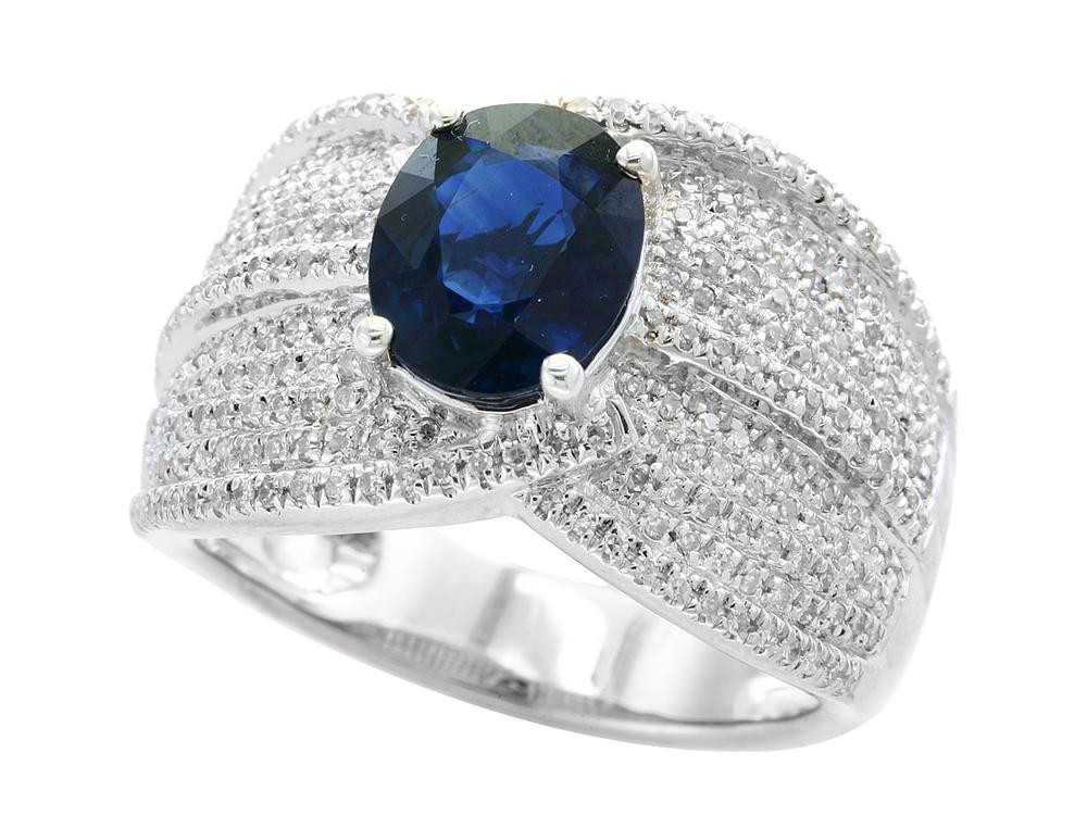 EFFY  DIAMOND,NATURAL SAPPHIRE RING