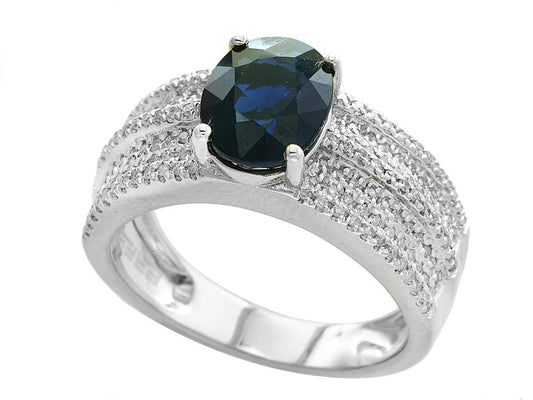 EFFY  DIAMOND,NATURAL SAPPHIRE RING