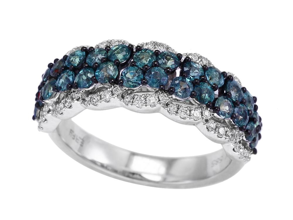 EFFY 14K WHITE GOLD DIAMOND,ALEXANDRITE. RING