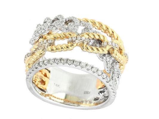 EFFY 14K WHITE and YELLOW GOLD DIAMOND RING