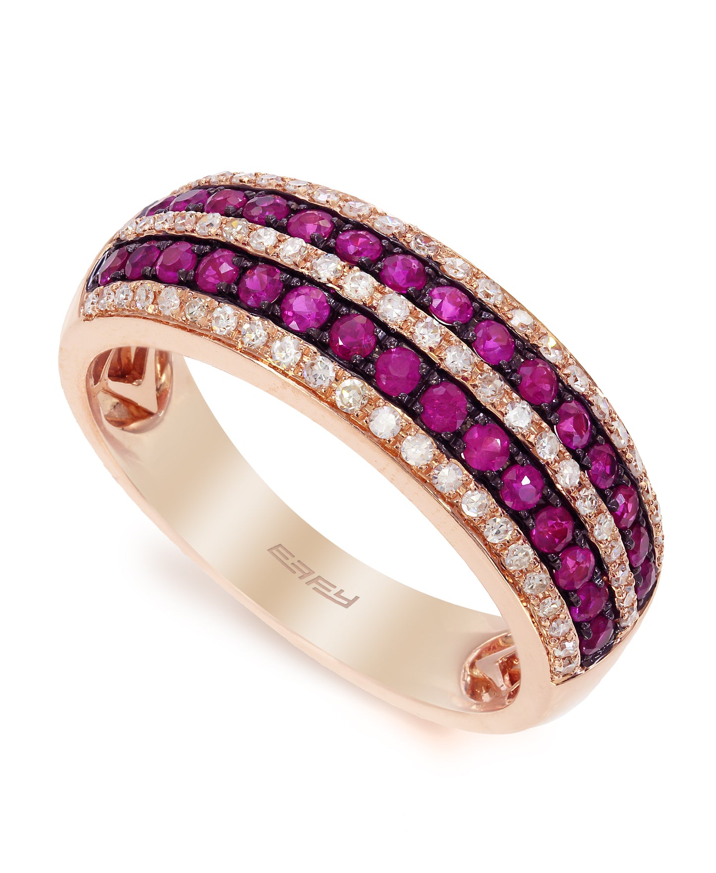 Effy 14K Rose Gold Diamond,Natural Ruby Ring