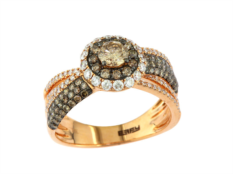 EFFY 14K ROSE GOLD DIAMOND,ESPRESSO DIAMOND, RING