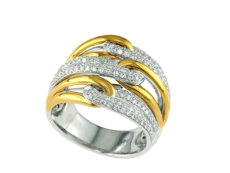 EFFY 14K WHITE and YELLOW GOLD DIAMOND RING