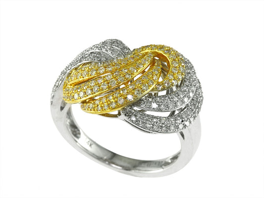 EFFY 14K WHITE and YELLOW GOLD DIAMOND RING