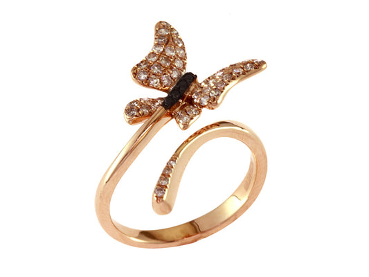 EFFY 14K ROSE GOLD DIAMOND,BLACK DIAMOND, RING