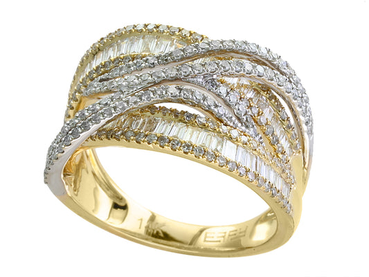 EFFY 14K WHITE and YELLOW GOLD DIAMOND RING