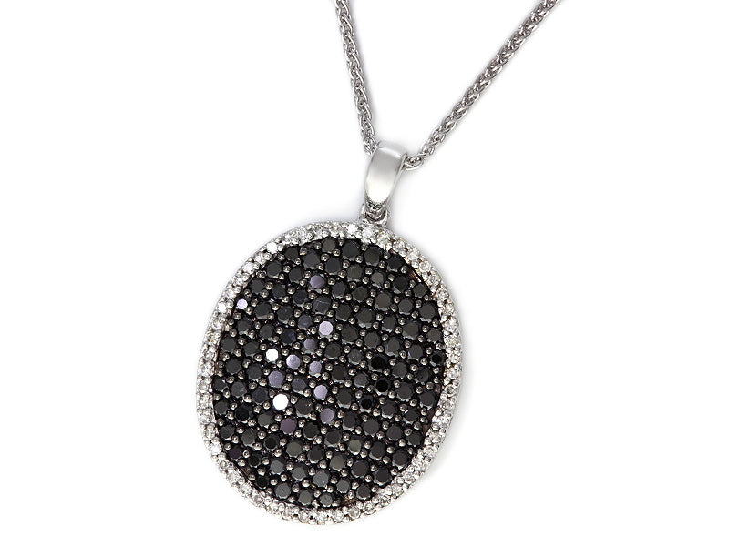 EFFY 14K WHITE GOLD DIAMOND,BLACK DIAMOND, PENDANT