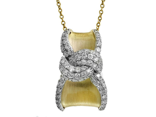 EFFY 14K WHITE and YELLOW GOLD DIAMOND PENDANT