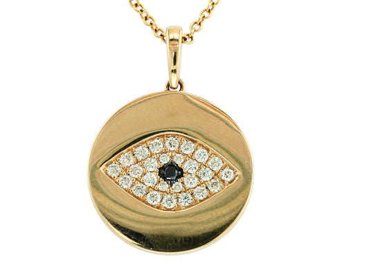 EFFY 14K YELLOW GOLD DIAMOND,BLACK DIAMOND, PENDANT