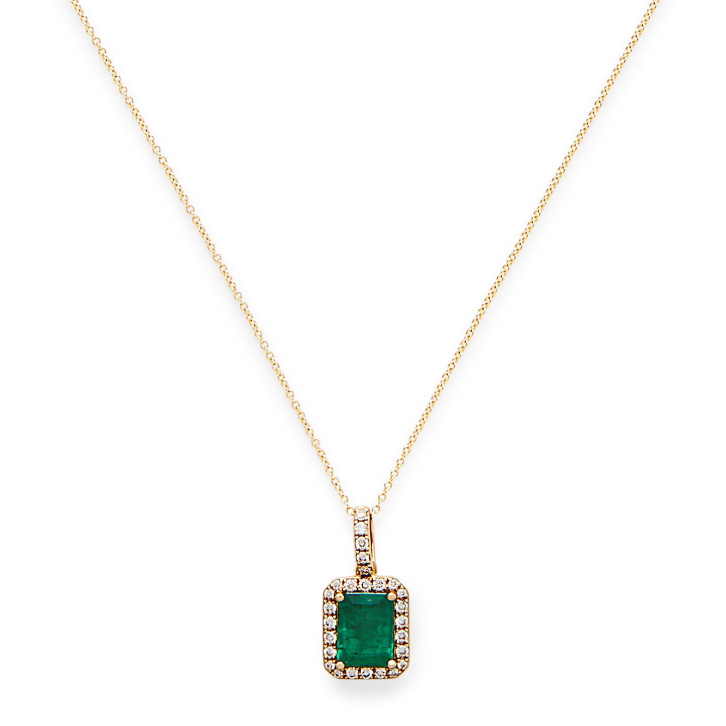 Effy 14K Yellow Gold Diamond, Natural Emerald Pendant