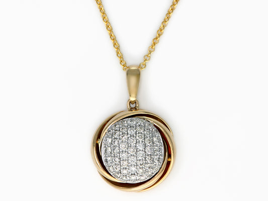 EFFY 14K WHT/YEL GD DIAMOND PENDANT