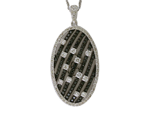 EFFY 14K WHITE GOLD DIAMOND,BLACK DIAMOND, PENDANT