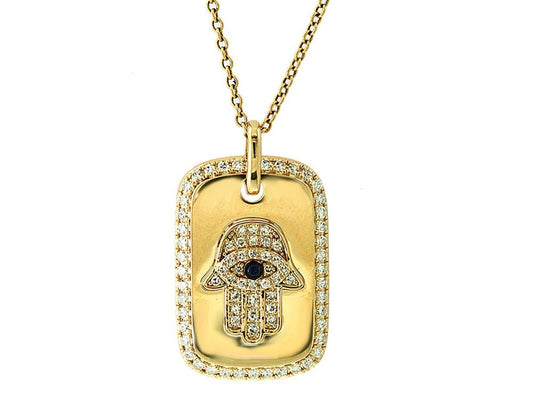 EFFY 14K YELLOW GOLD DIAMOND,NATURAL SAPPHIRE PENDANT