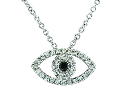 EFFY 14K WHITE GOLD DIAMOND,BLACK DIAMOND, PENDANT