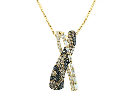 EFFY 14K YELLOW GOLD DIAMOND,BLACK DIAMOND,ESPRESSO DIAMOND, PENDANT