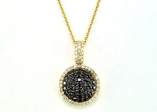 EFFY 14K YELLOW GOLD DIAMOND,BLACK DIAMOND, PENDANT