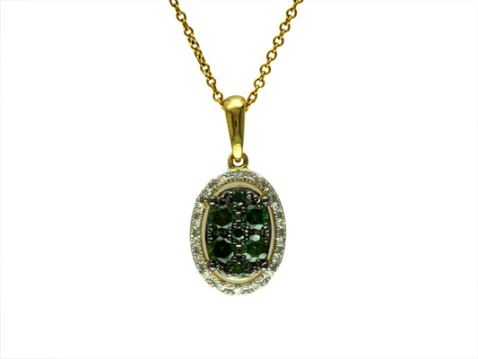 EFFY 14K YELLOW GOLD DIAMOND,GREEN DIAMOND, PENDANT