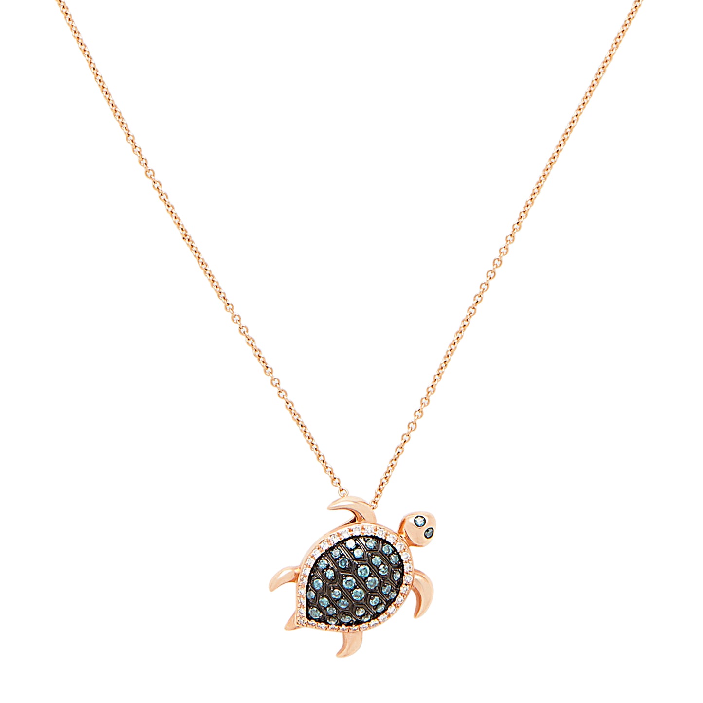 Effy 14K Rose Gold Diamond, Blue Diamond, Pendant