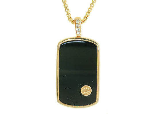 EFFY 14K YELLOW GOLD DIAMOND,ONYX PENDANT